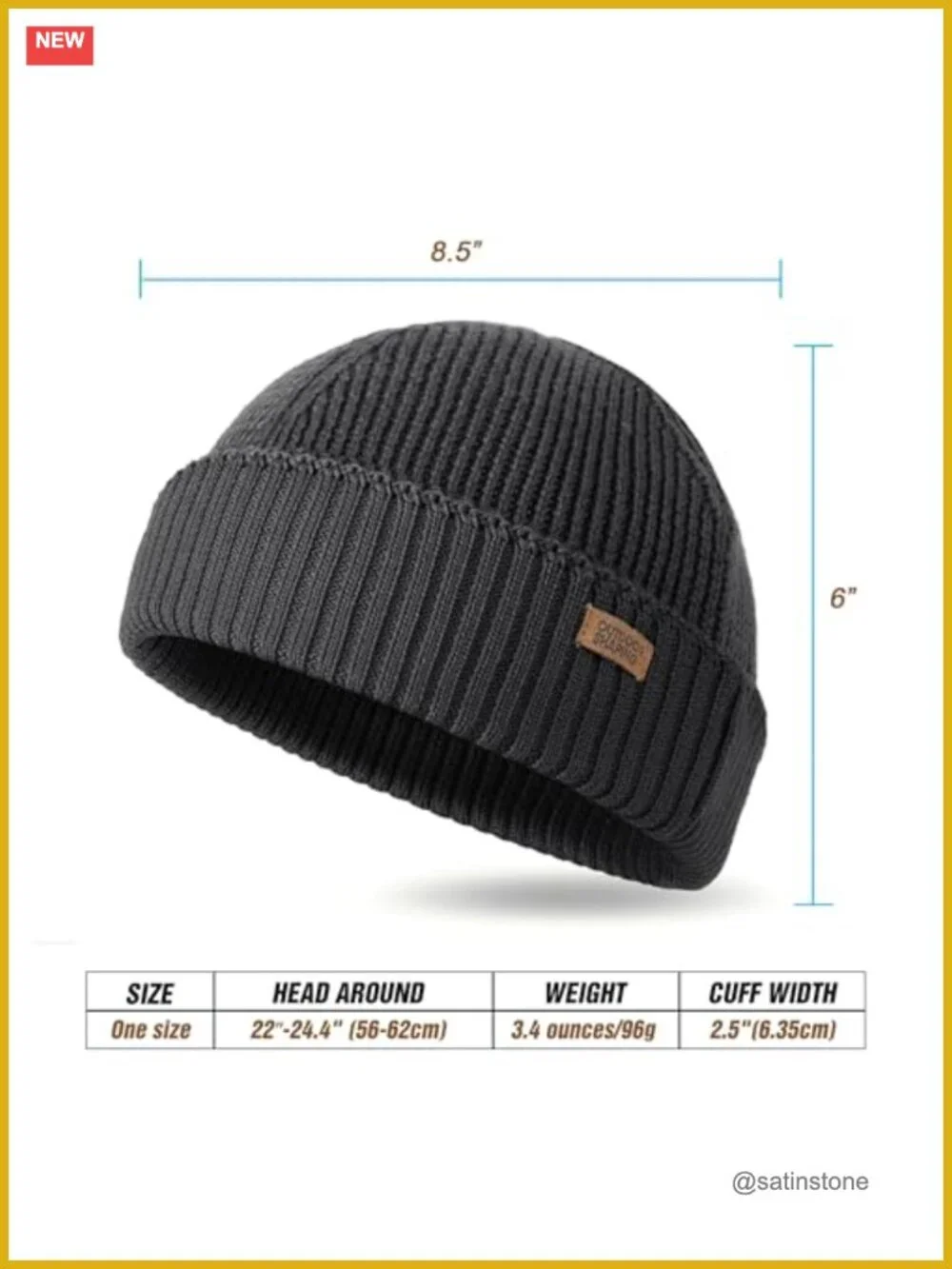 Merino Wool Short Fisherman Beanie, Unisex Trawler Cap Winter Hat